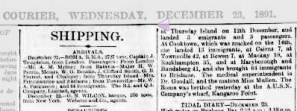 SS Roma Arrival 23 Dec 1891
