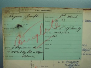 Estate docs - fire insurance