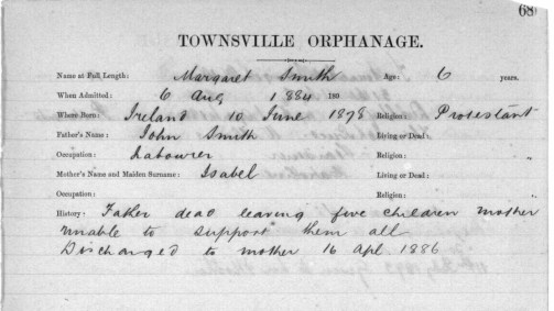 Townsville Orphanage extract